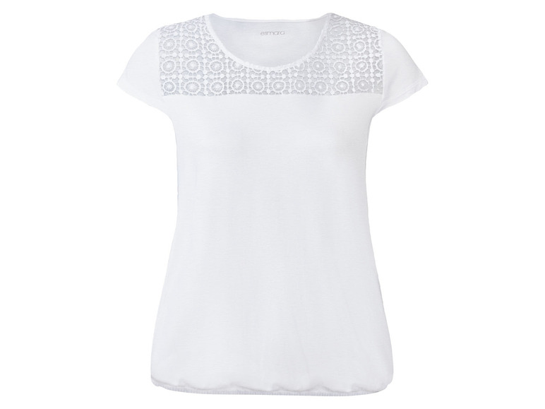 Pełny ekran: esmara® T-shirt damski z wiskozą, z ozdobną koronką - zdjęcie 5