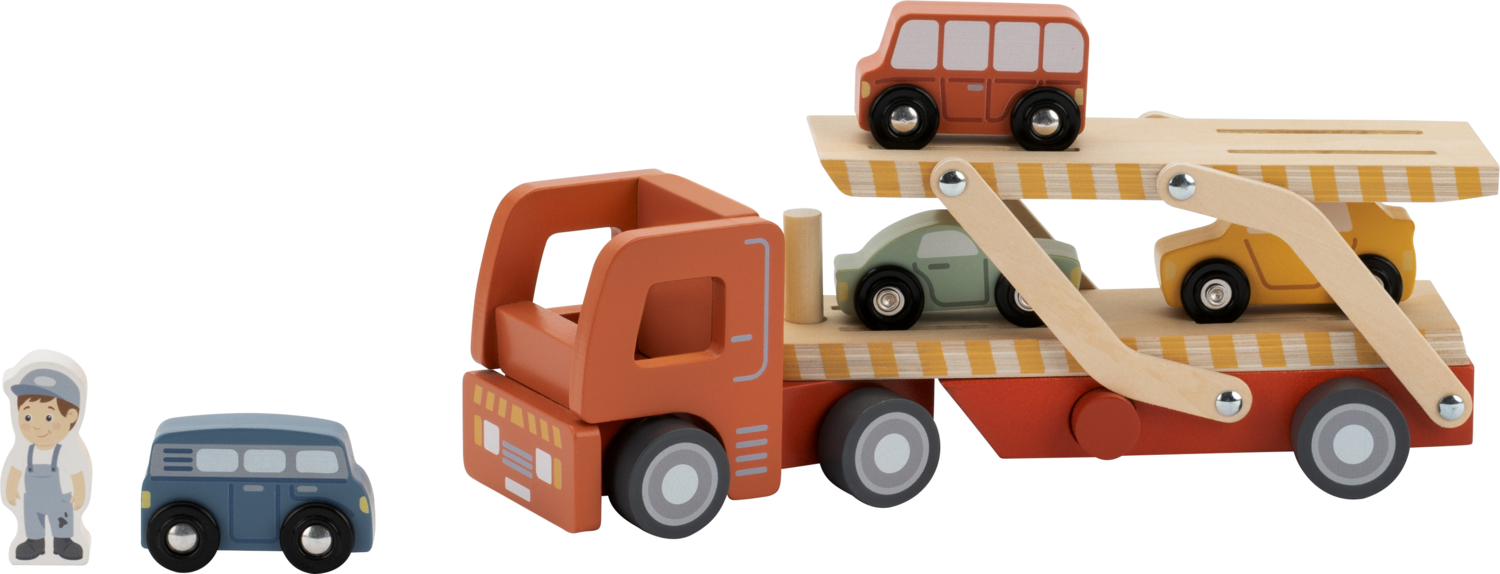 LUPILU® Pojazd drewniany z zestawem akcesoriów (Wózek transportowy)