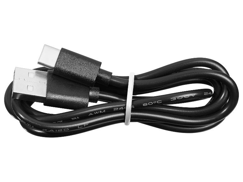 Czarny zwinięty kabel USB do ładowania z wtyczkami USB-A i USB-C