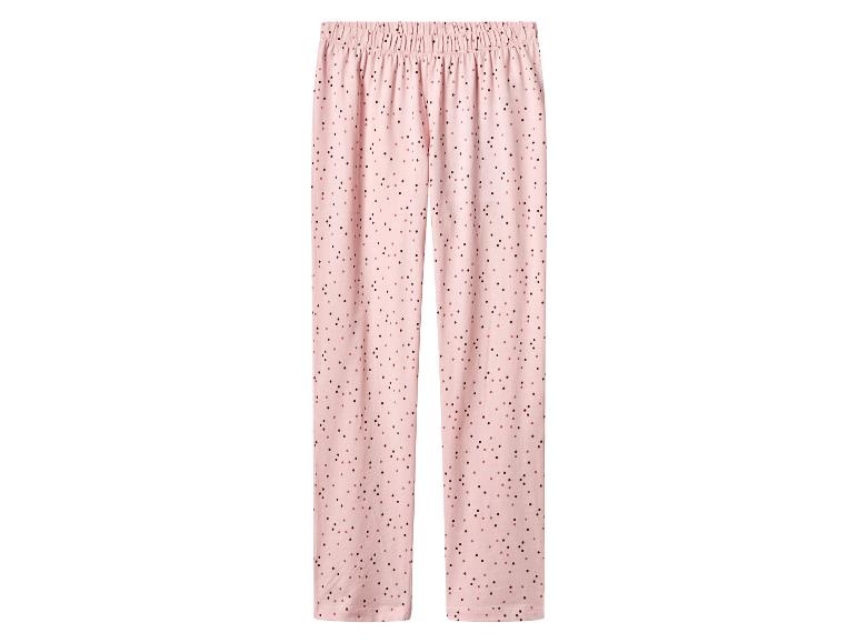 Różowe damskie spodnie od piżamy w kropki