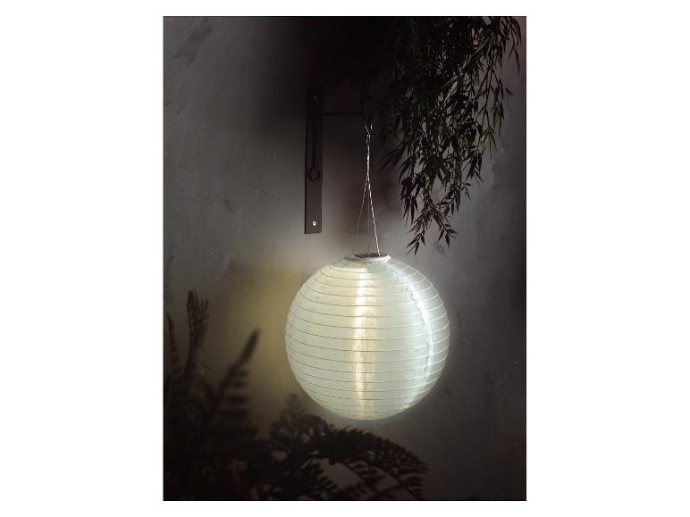 Wisząca lampka solarna, styl papierowy, oświetlenie zewnętrzne.