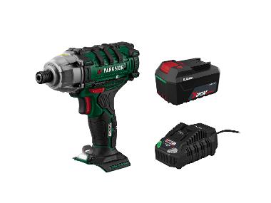PARKSIDE® Zestaw Zakrętarka udarowa, 20 V z akumulatorem, 4 Ah i ładowarką, 4,5 A