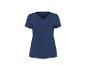 Granatowy T-shirt damski z dekoltem w serek