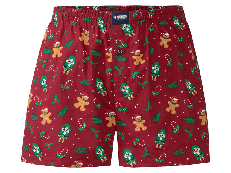 Pełny ekran: Happy Shorts Bokserki męskie z guzikami z motywem świątecznym, 1 para - zdjęcie 4