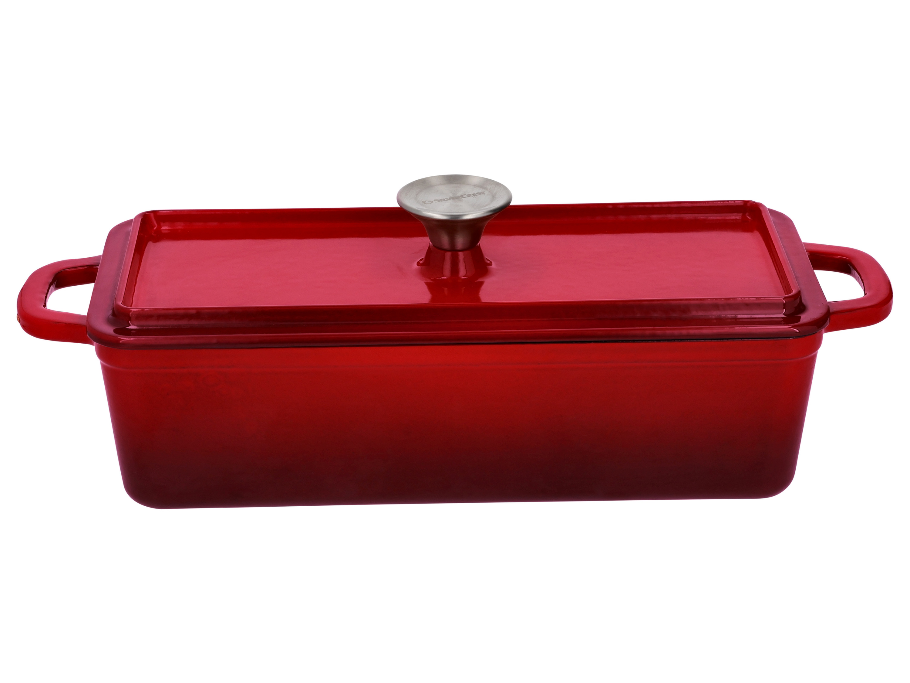 SILVERCREST® Forma żeliwna lub garnek żeliwny do pieczenia chleba (Prostokątny, Czerwony)