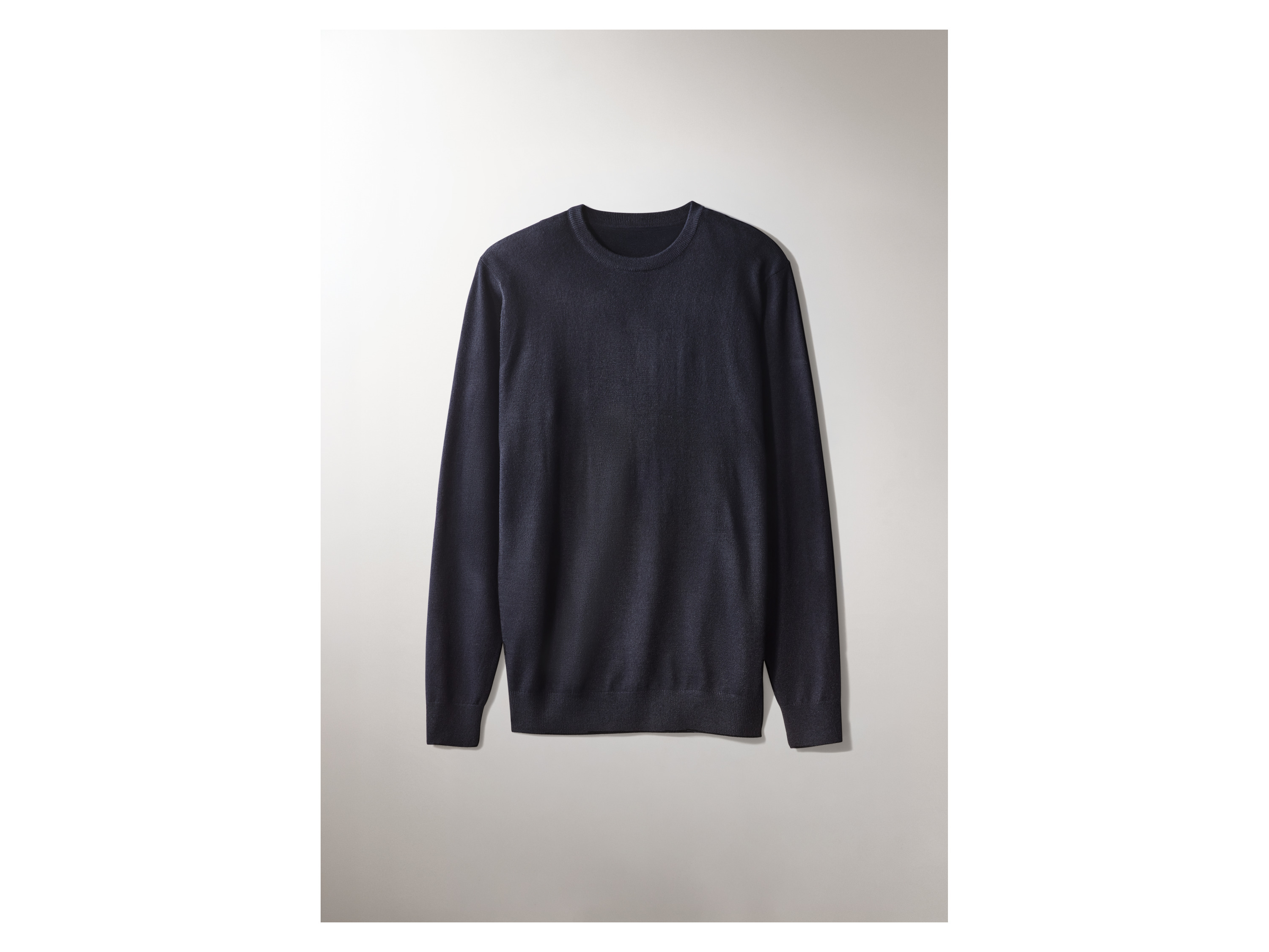 ESMARA MEN Sweter premium męski z wełny merynosów (Granatowy, M (48/50))