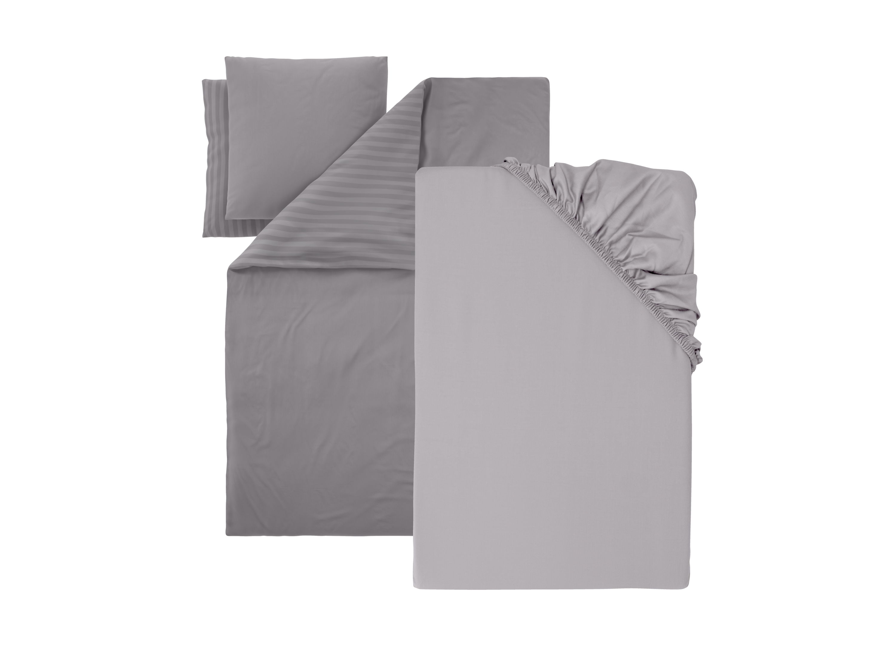 LIVARNO® Luksusowe prześcieradło satynowe z bawełny i wiskozy bambusowej z gumką, 140-160 x 200 x 27cm (Szary)