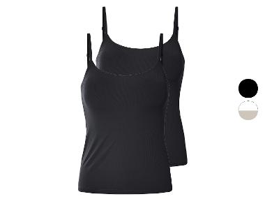 esmara® Topy damskie prążkowane na cienkich ramiączkach, 2 sztuki