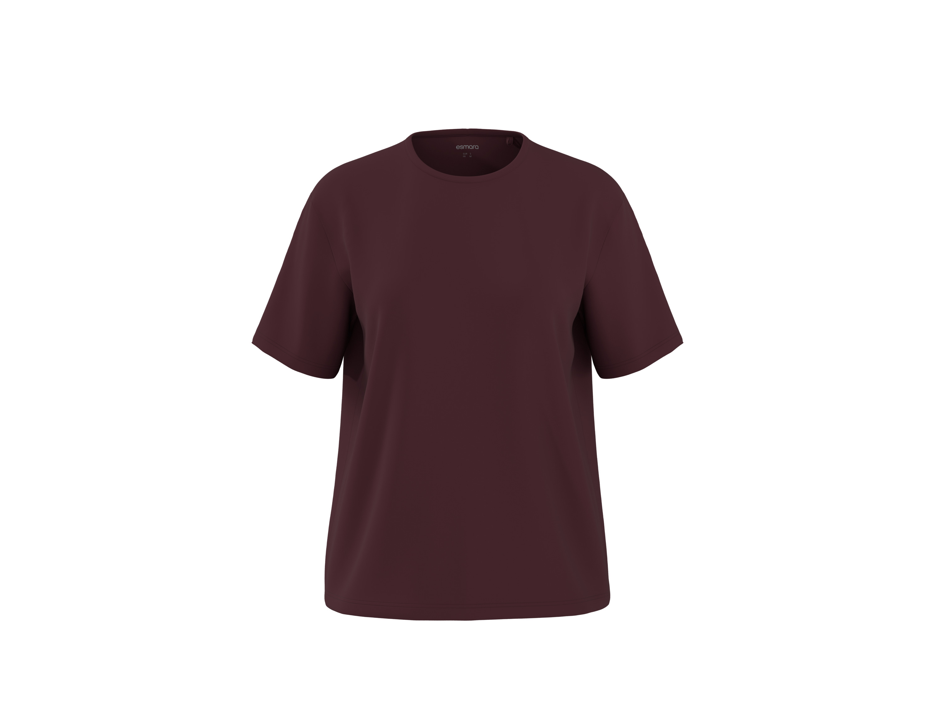 ESMARA® T-shirt damski z modalem (Bordowy, S(36/38))