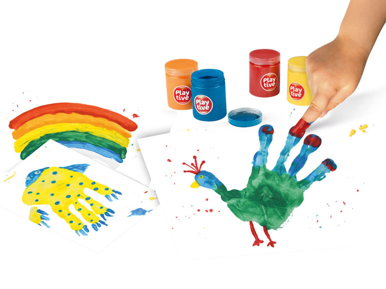 Pełny ekran: Playtive Farby do malowania palcami, 8 puszek - zdjęcie 2