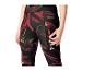 Damskie legginsy sportowe z kieszenią na zamek, w czarno-czerwony wzór.