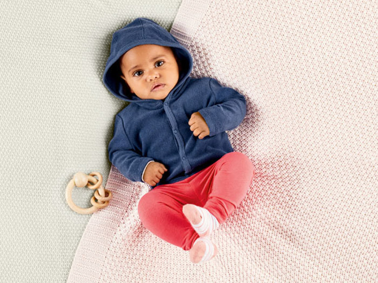 Pełny ekran: LUPILU® Bluza niemowlęca z biobawełny, zapinana, z kapturem - zdjęcie 7