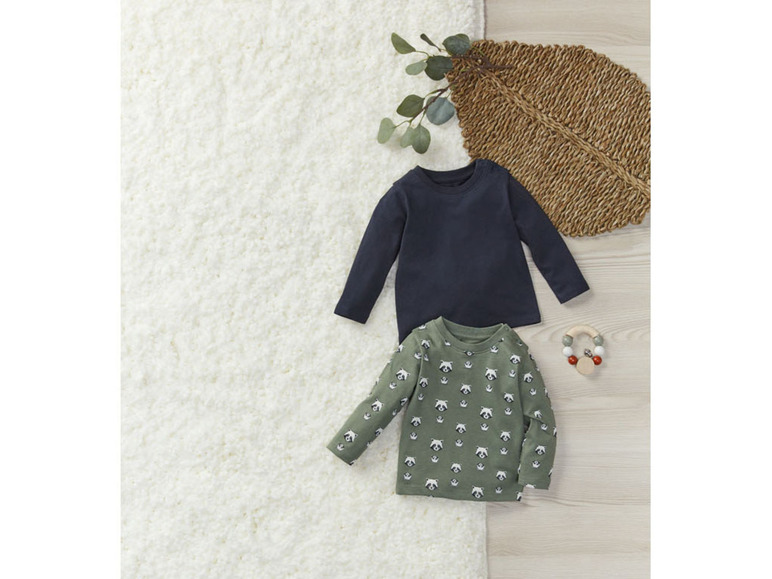Pełny ekran: lupilu® Komplet 2 koszulek niemowlęcych z długim rękawem, z bawełny organicznej - zdjęcie 9