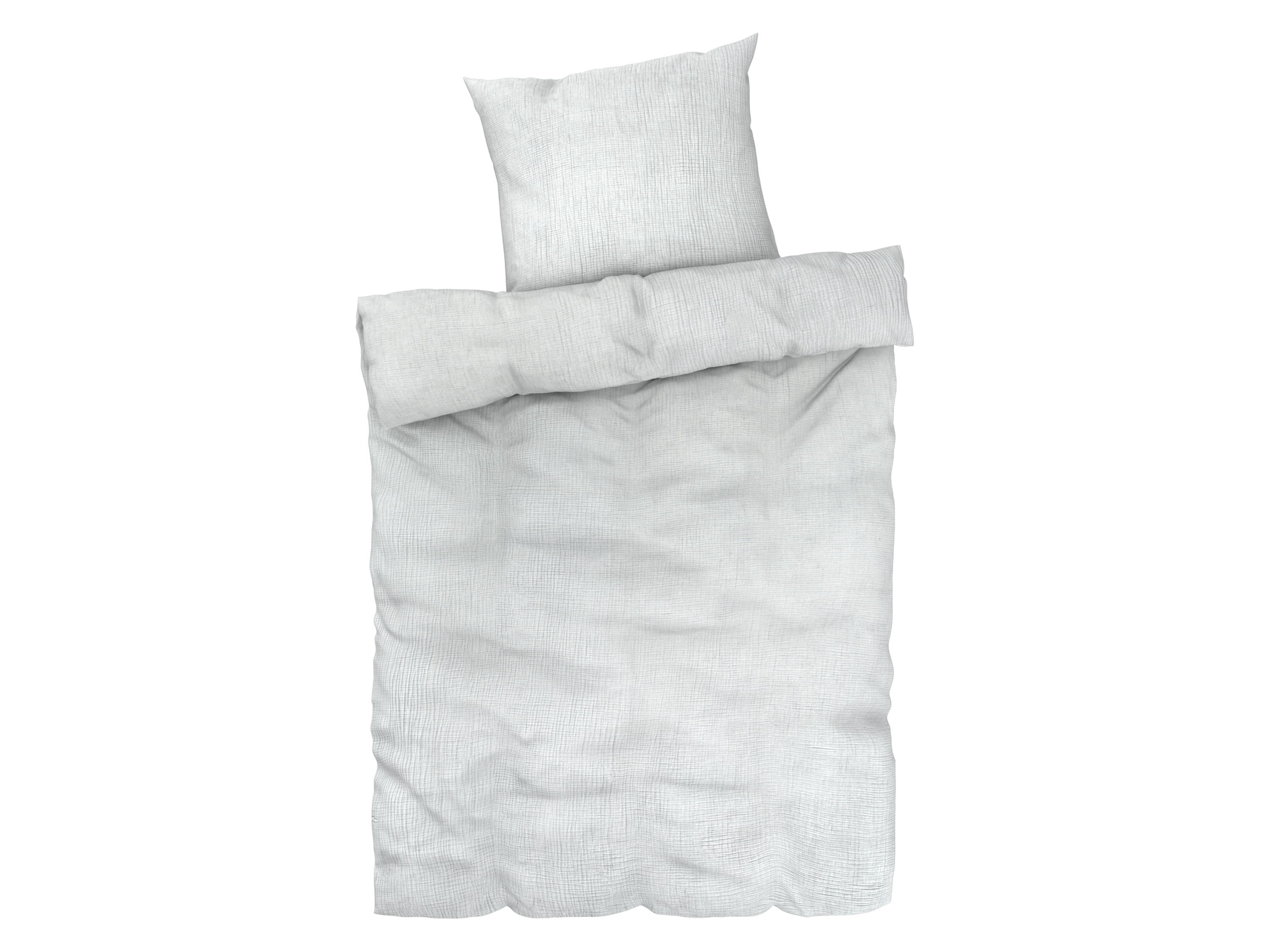 LIVARNO home Pościel z bawełnianego muślinu, 140 x 200 cm  (Szary)