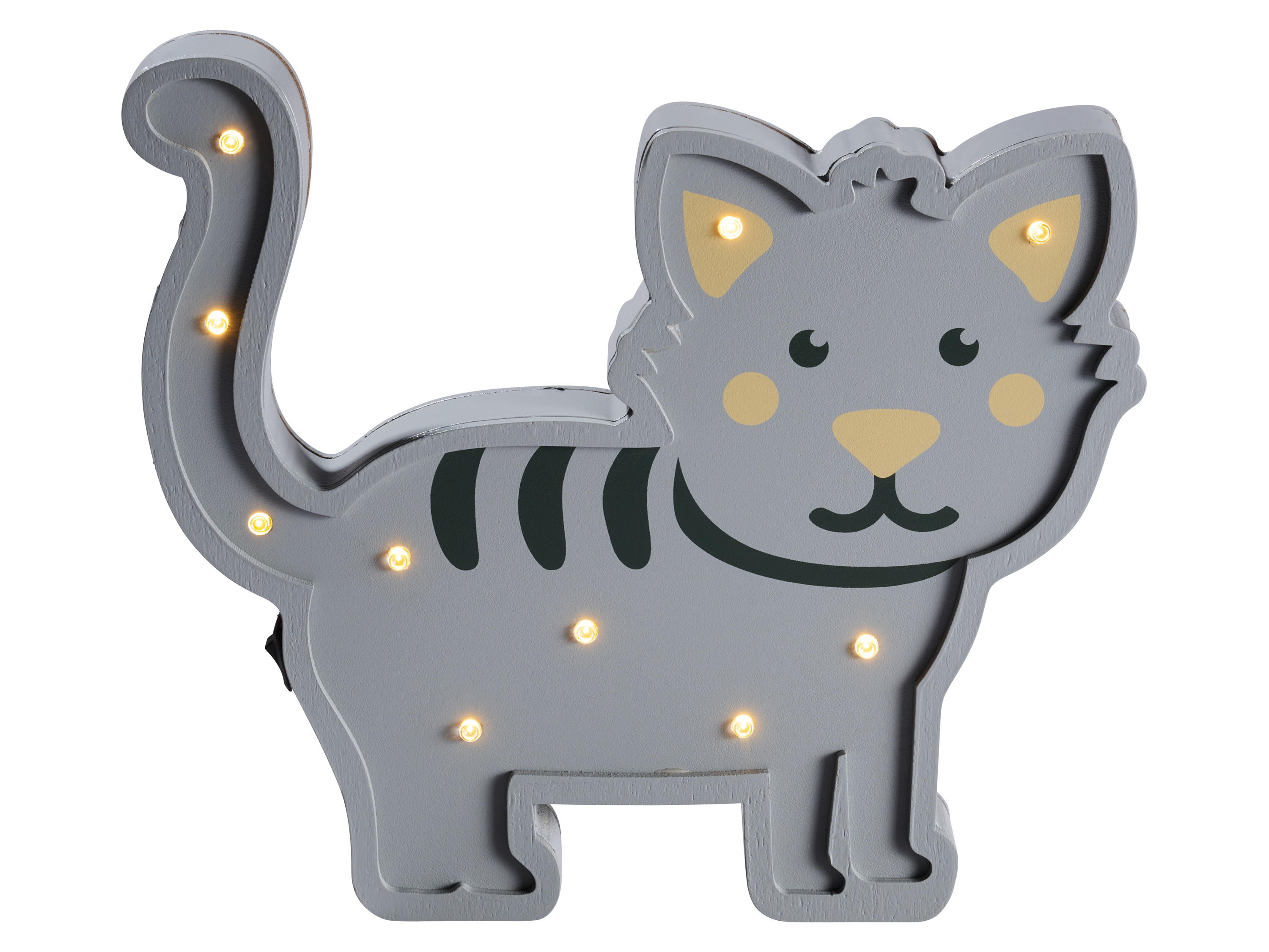 LIVARNO® Lampka dekoracyjna do pokoju dziecięcego, 10 LED (Kot)