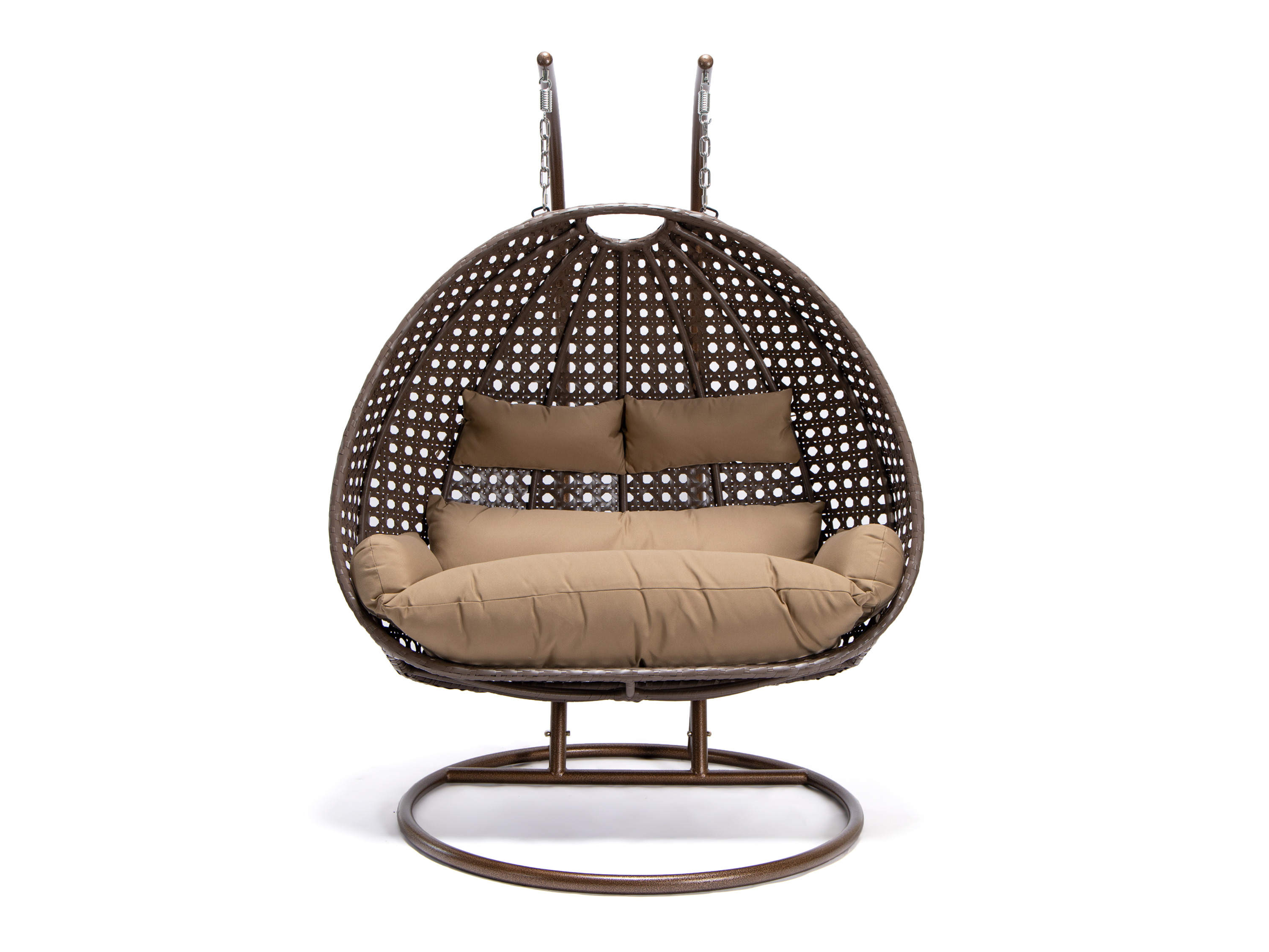 HOME DELUXE Fotel wiszący z polirattanu TWIN (Brązowy)