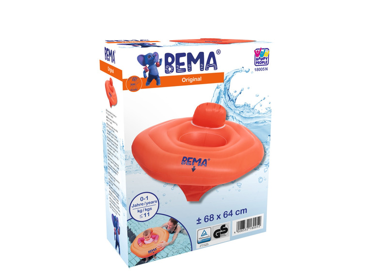 Pomoc do pływania dla niemowląt BEMA w kolorze pomarańczowym.