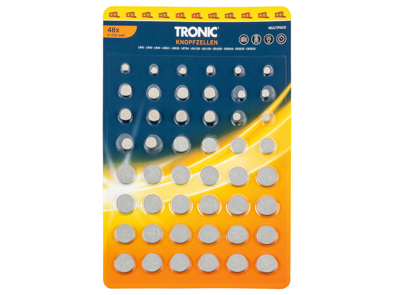 Pełny ekran: TRONIC® Baterie guzikowe, 48 sztuk - zdjęcie 1