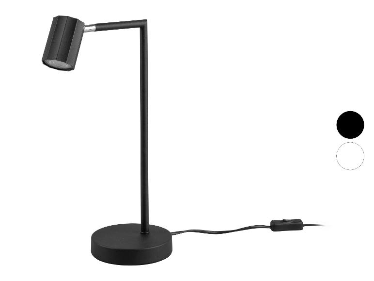 Nowoczesna czarna lampa biurkowa LED.