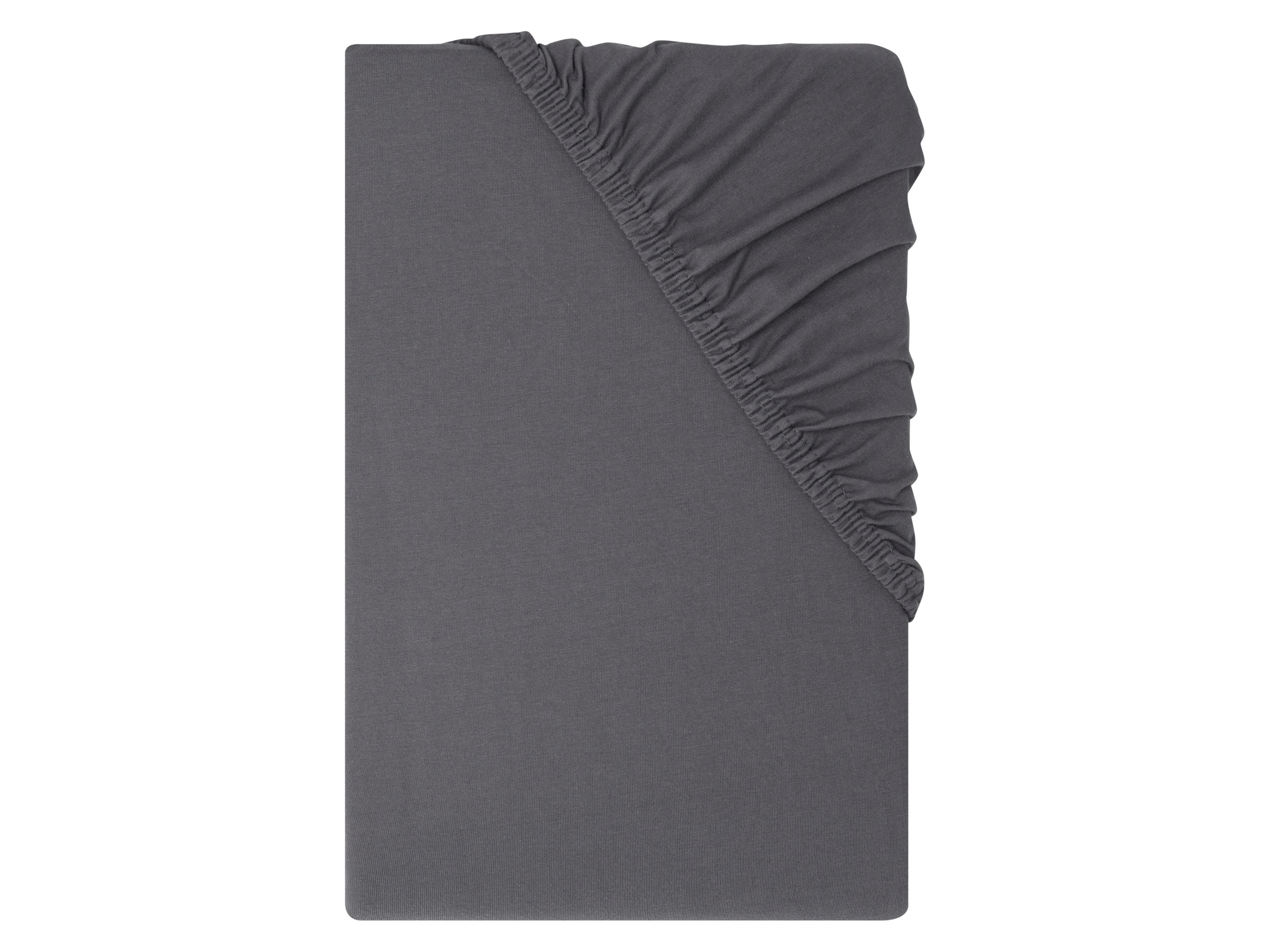 LIVARNO® Prześcieradło dżersejowe z bawełny z gumką, 140-160 x 200 cm (Szary)