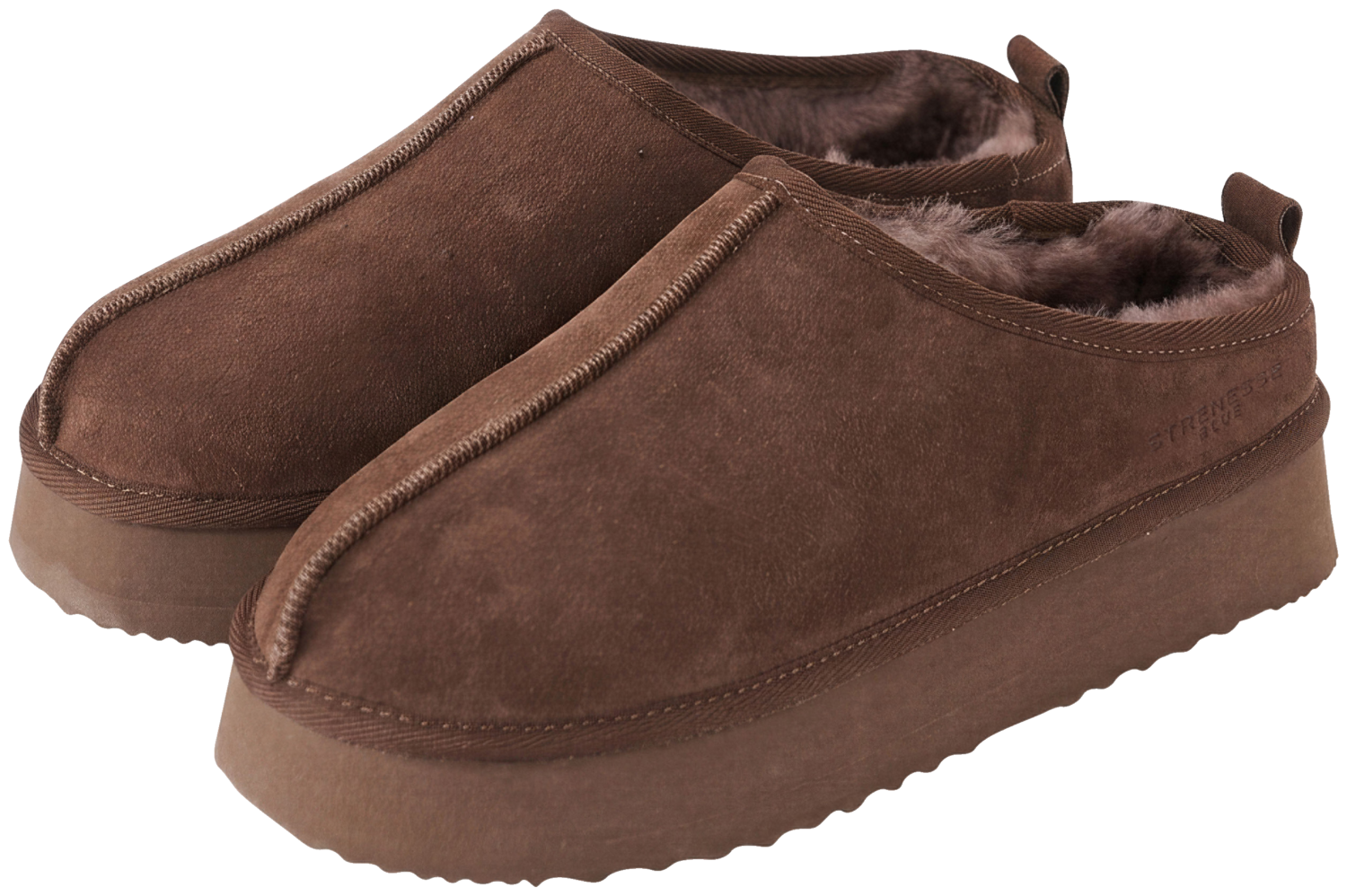 STRENESSE BLUE Ocieplane skórzane buty mule (Brązowy, 41)