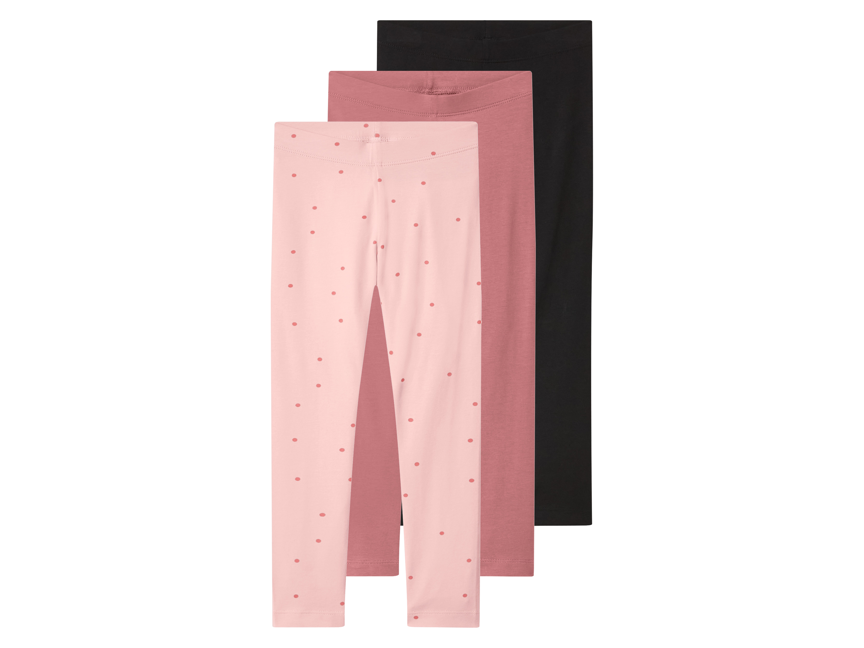 lupilu® Legginsy dziecięce z bawełną, 3 pary (Różowy, 110/116)