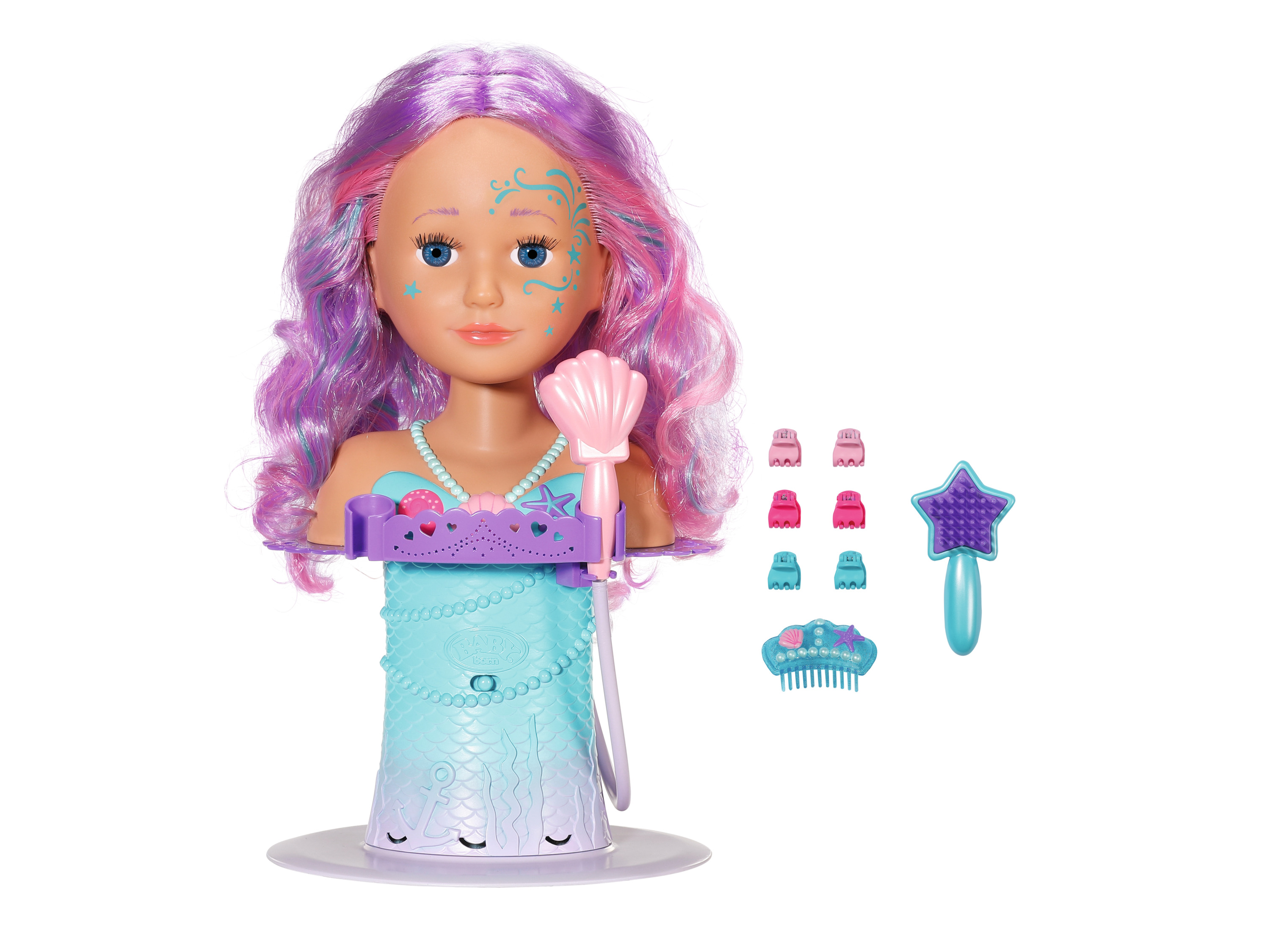 Baby born Sister Styling Mermaid Head Bath doll Wielobarwny