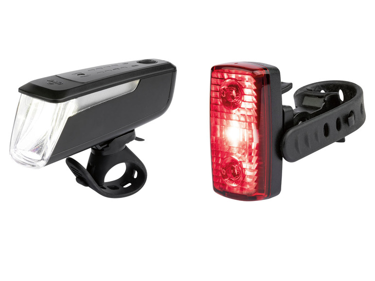 Pełny ekran: CRIVIT Zestaw lamp rowerowych LED z czujnikiem hamowania, 90/70/30/15 luksów - zdjęcie 1