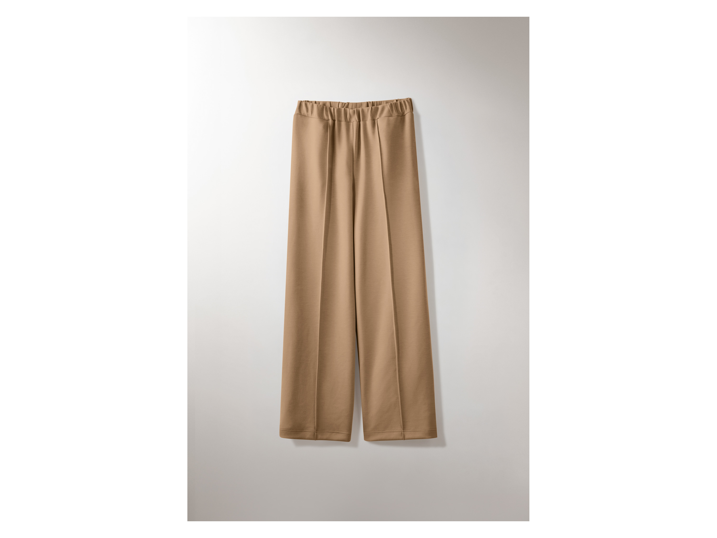 ESMARA® Spodnie damskie scuba wide leg (Beżowy, XS (32/34))