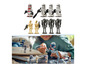 Figurki Lego Star Wars, w tym Klonowi żołnierze, bojowi droidy i Geonosianin.