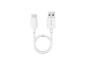 Biały kabel USB do ładowania z wtyczkami Type-C i USB-A.