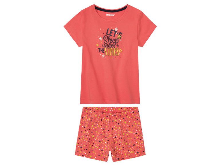 Pełny ekran: LUPILU® Piżama dziewczęca z biobawełny (koszulka + szorty), 1 komplet - zdjęcie 8