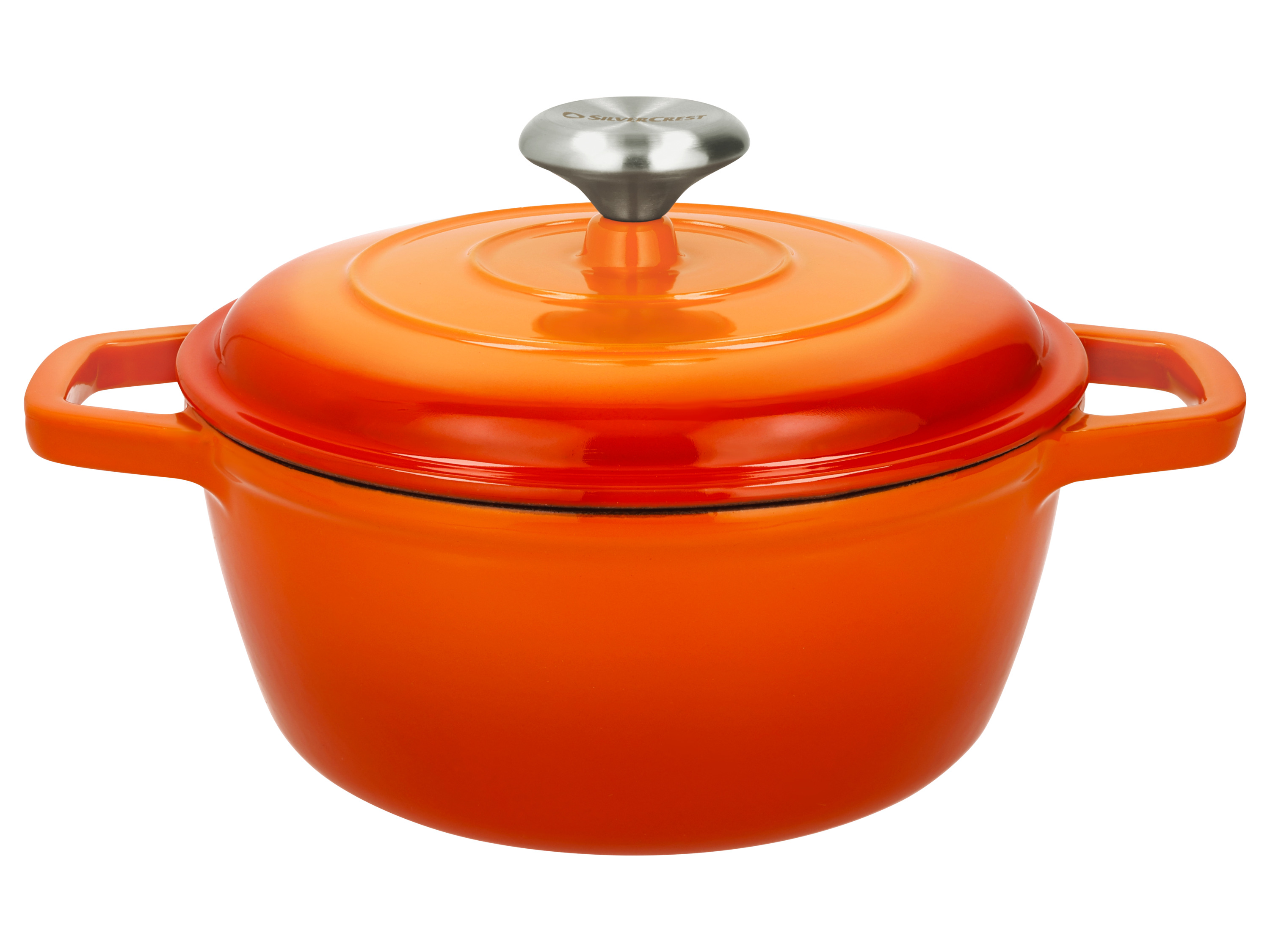 SILVERCREST® Garnek żeliwny, 21 cm (pomarańczowy)