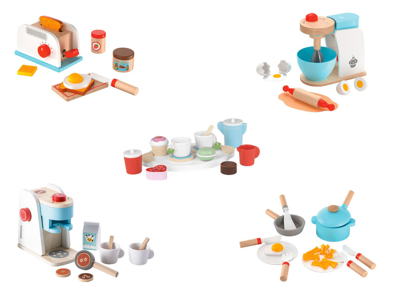 Pełny ekran: Playtive Zestaw drewnianych akcesoriów kuchennych do zabawy, 1 zestaw - zdjęcie 1