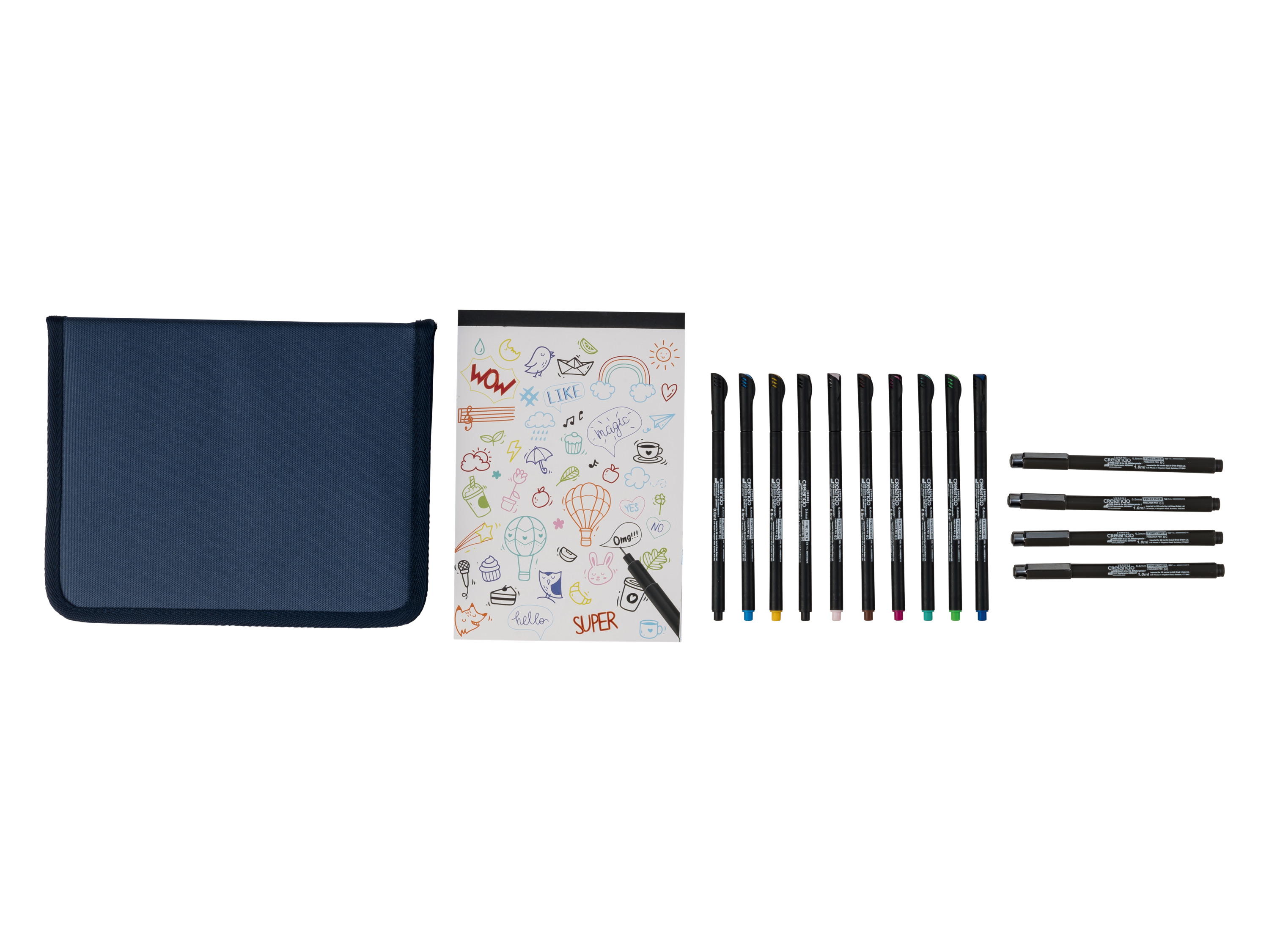 crelando® Etui z przyborami dla artysty (Napis na dłoni)