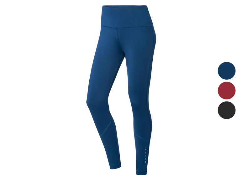 Niebieskie legginsy sportowe dla kobiet.