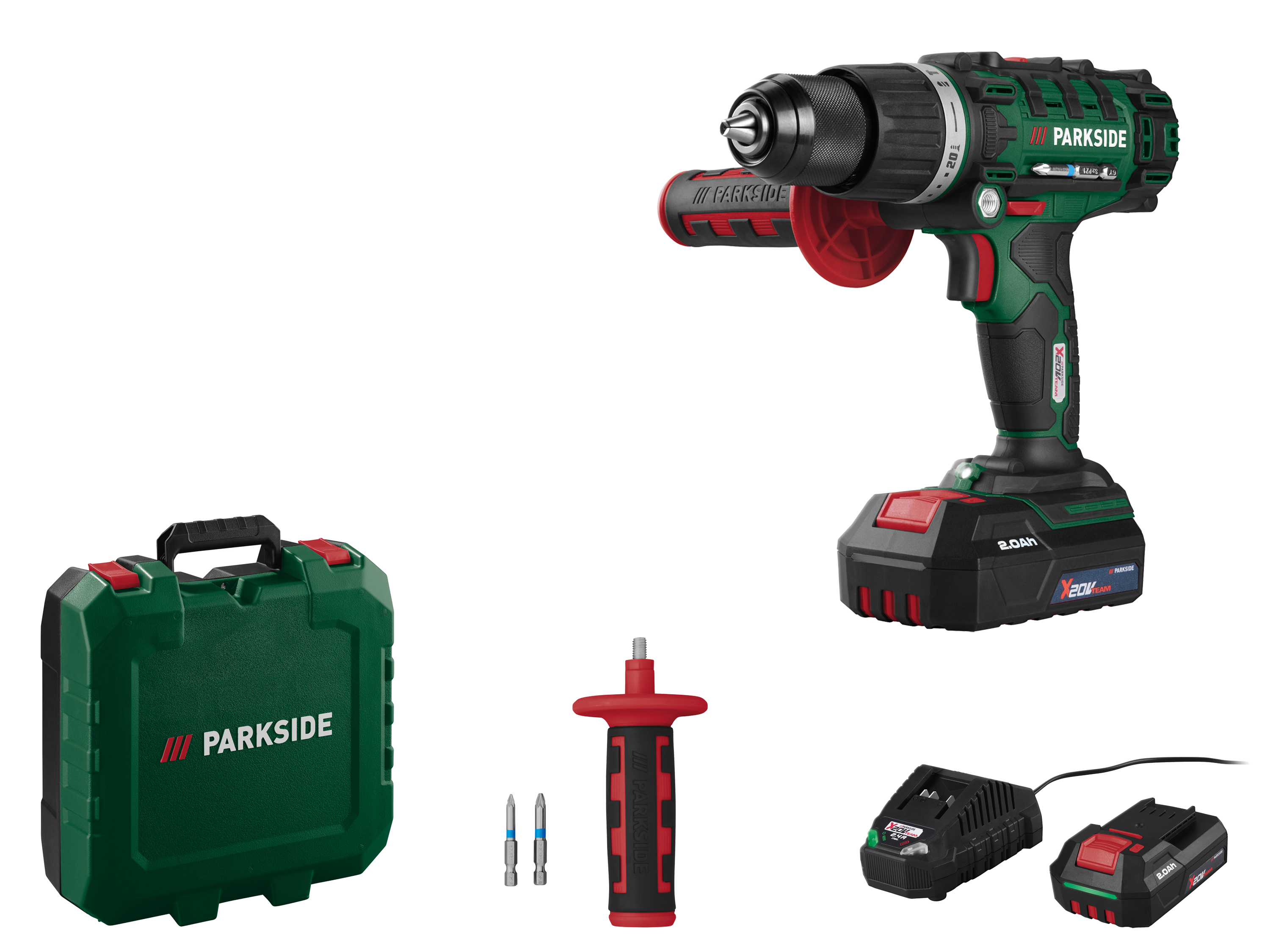 PARKSIDE® Akumulatorowa wiertarko-wkrętarka udarowa 20 V PSBSA 20-Li C3 (z akumulatorem i z ładowarką)