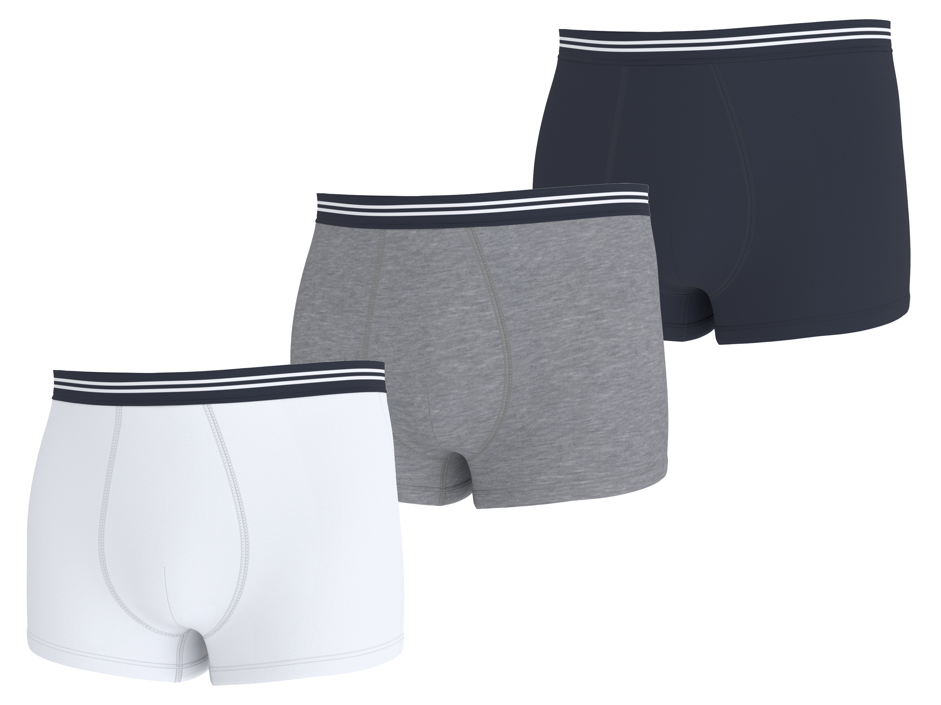 ESMARA MEN Bokserki męskie, 3 pary (granatowy/biały/szary, 8/XXL)