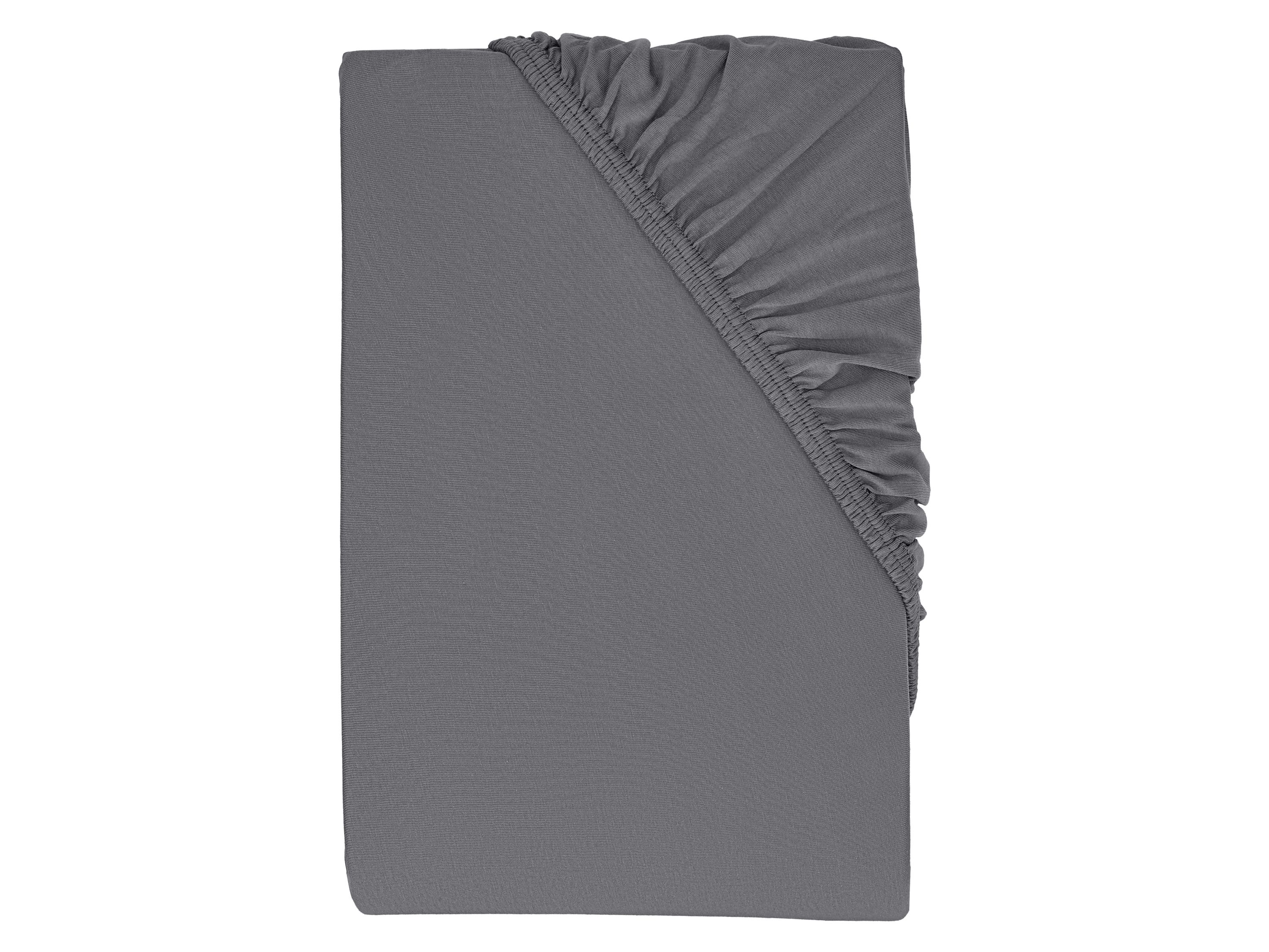 LIVARNO® Prześcieradło z dżerseju z gumką, 90-100 x 200 cm (Szary)