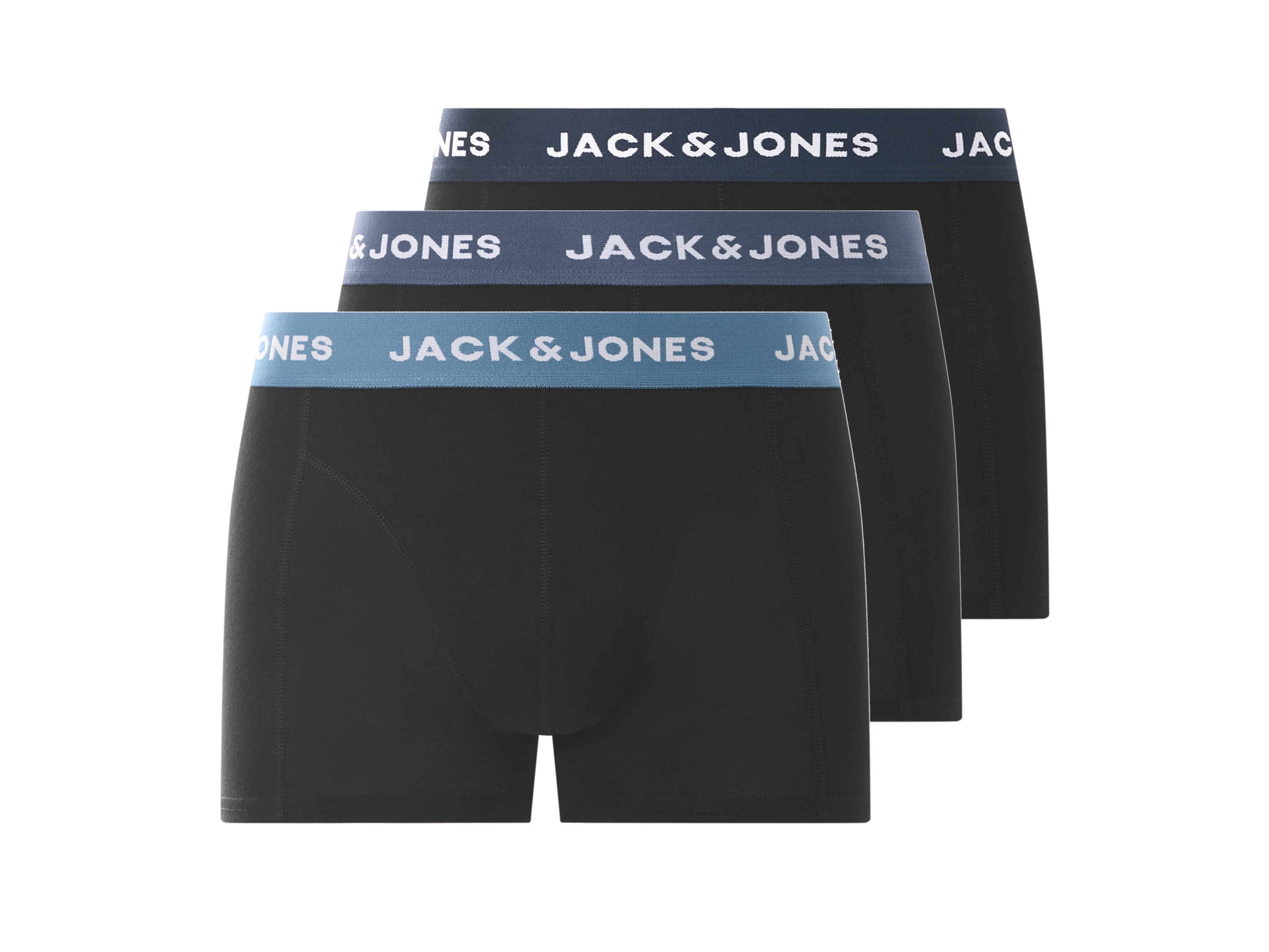 JACK & JONES Bokserki męskie, 3 pary (Czarny, XL)