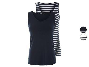 esmara® Topy damskie z biobawełną, 2 sztuki