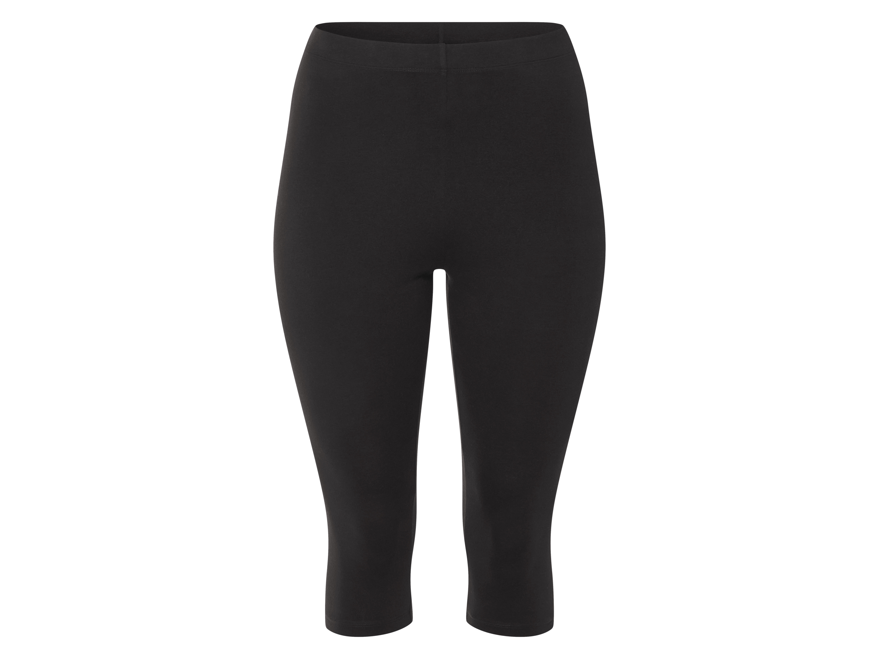 esmara® Legginsy 3/4 damskie PLUS SIZE XXL z biobawełny (Czarny, L(44/46))