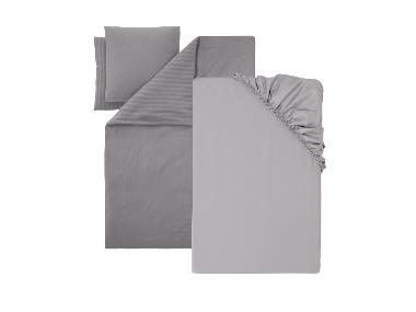 LIVARNO® Zestaw pościeli 160x200 cm z prześcieradłem satynowym z gumką z bawełny i wiskozy bambusowej 140-160x200x27 cm