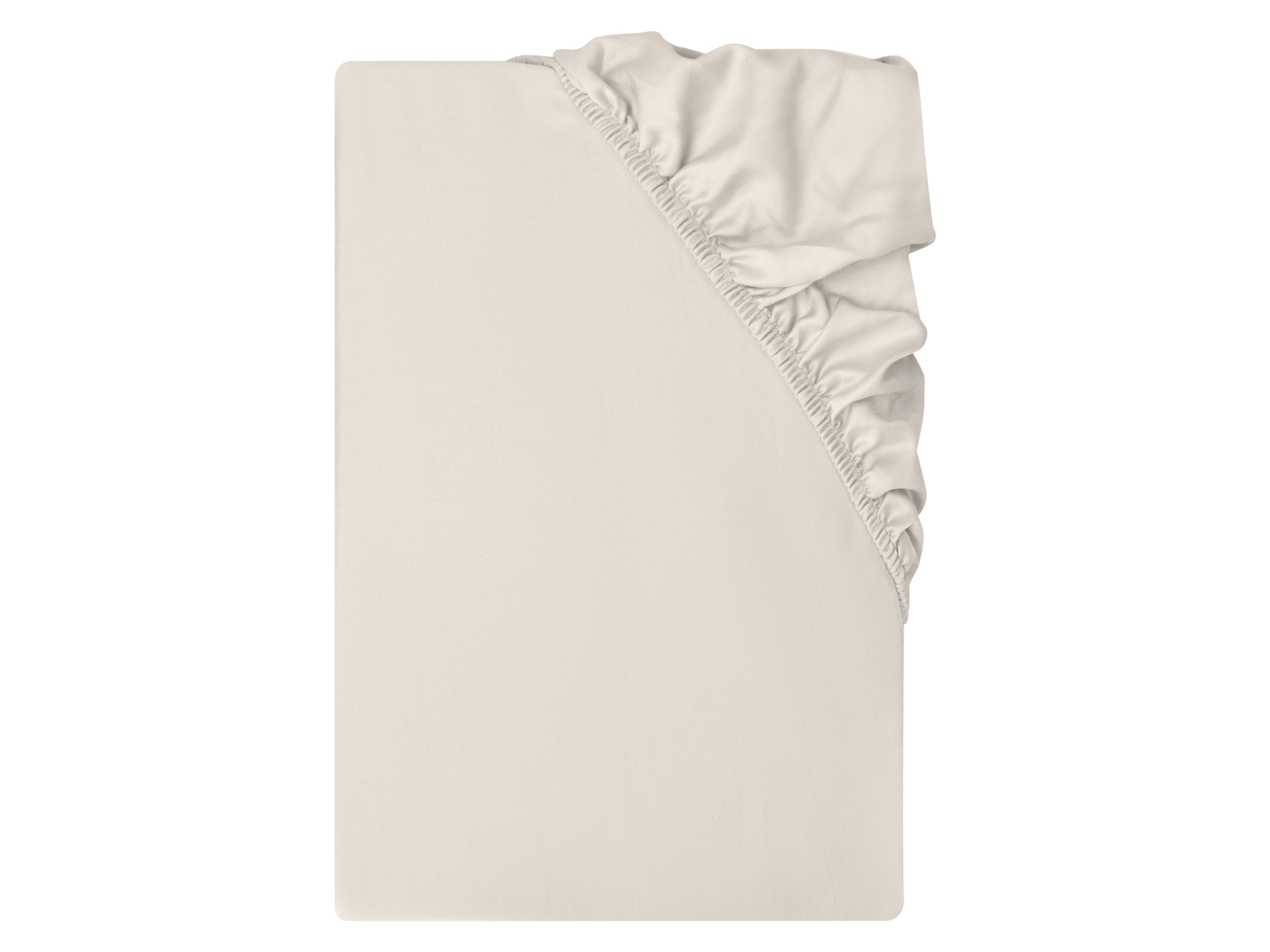 LIVARNO® Prześcieradło z gumką z satyny bawełnianej, 90-100 x 200 cm (Beżowy)