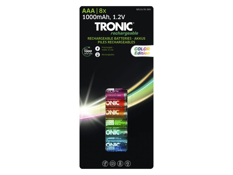 Pełny ekran: TRONIC® Akumulatorki Ni-MH Ready 2 Use Color, 8 sztuk - zdjęcie 3