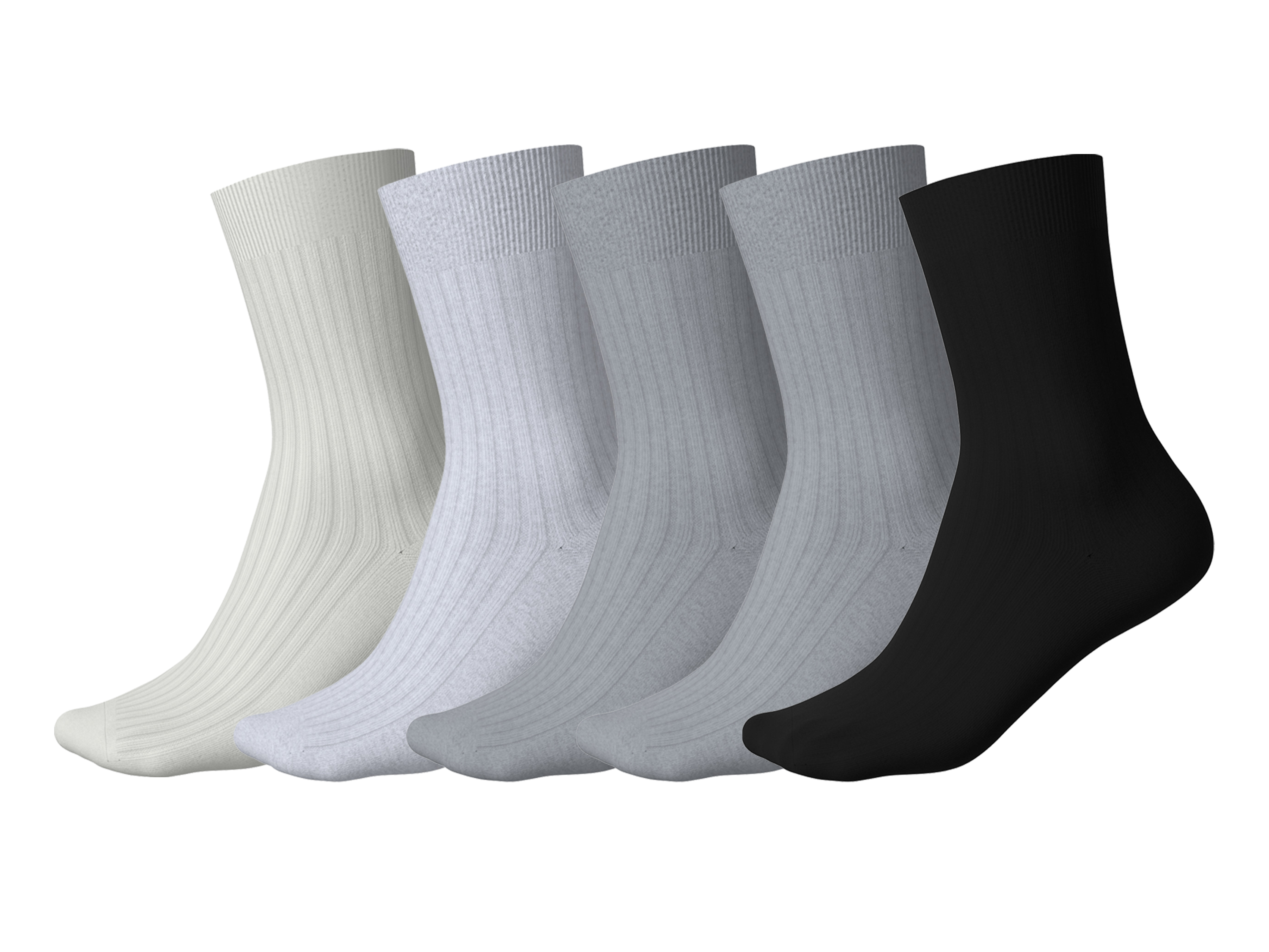ESMARA® Skarpety damskie, 5 par (Biały/szary/czarny, 39-42)
