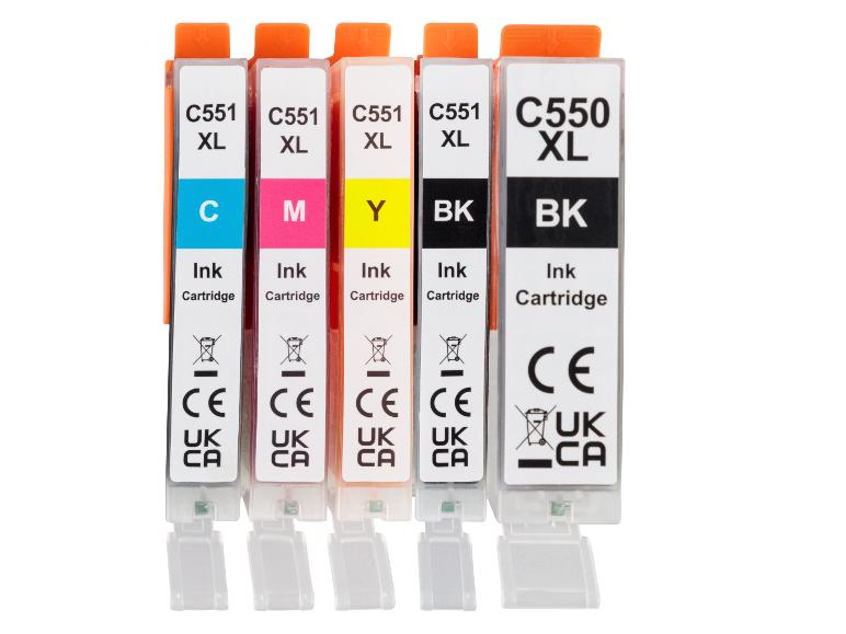 Wkładów atramentowych C551XL i C550XL w kolorach: cyjan, magenta, żółty i czarny