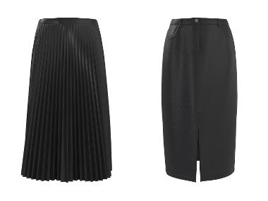 ESMARA® Spódnica damska midi z imitacji skóry