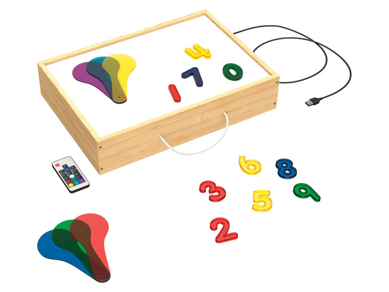 Pełny ekran: Playtive Drewniane pudełko świetlne MONTESSORI, 18 elementów - zdjęcie 1
