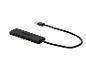 Czarny koncentrator USB z czterema portami marki TRONIC.